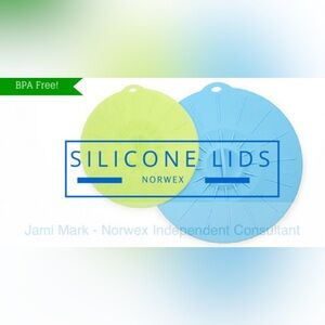 Norwex Silicone Lids 2 pc new, used for demo purposes at a home parties.